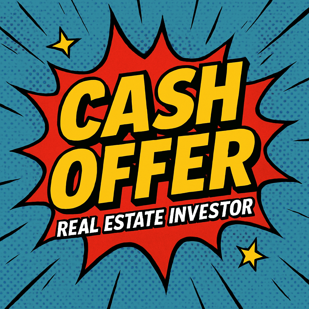 comicbook Create me an image that says Cash Offer and put Real Estate Investor underneath Cash Offer in smaller letters-1